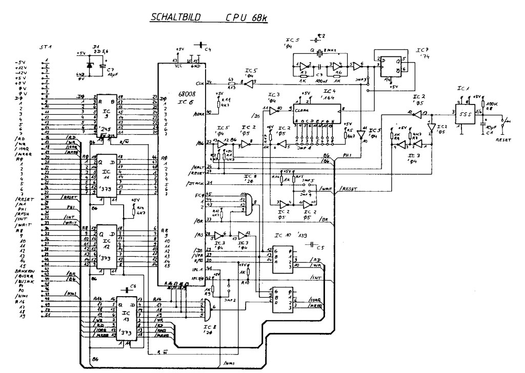 Baugruppe CPU68K Schaltplan